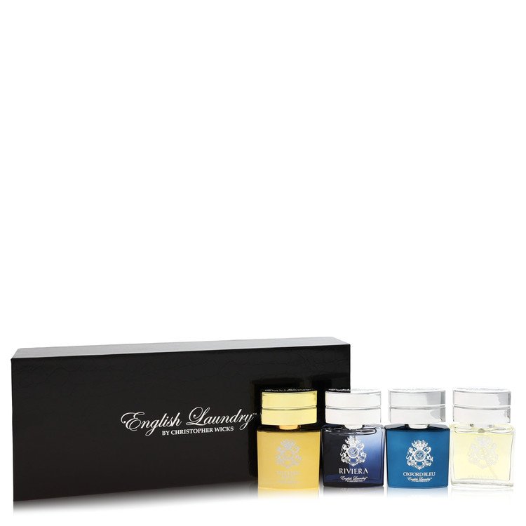 Arrogant Gift Set By English Laundry Gift Set includes Notting Hill, Riviera, Oxford Bleu, and Arrogant, all in .68 oz Mini EDP Sprays For Men By English Laundry