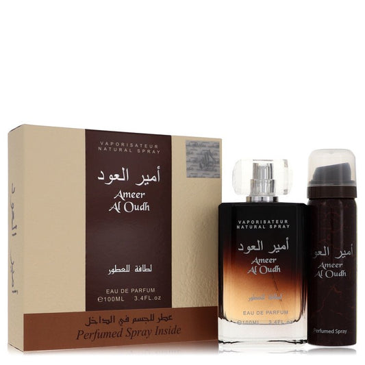 Ameer Al Oudh Gift Set By Lattafa 3.4 oz Eau De Parfum Spray + 1.7 oz Perfumed Spray For Men By Lattafa