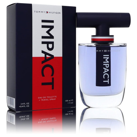 Tommy Hilfiger Impact Gift Set By Tommy Hilfiger 3.4 oz Eau De Toilette Spray + .14 oz Travel EDT Spray For Men By Tommy Hilfiger