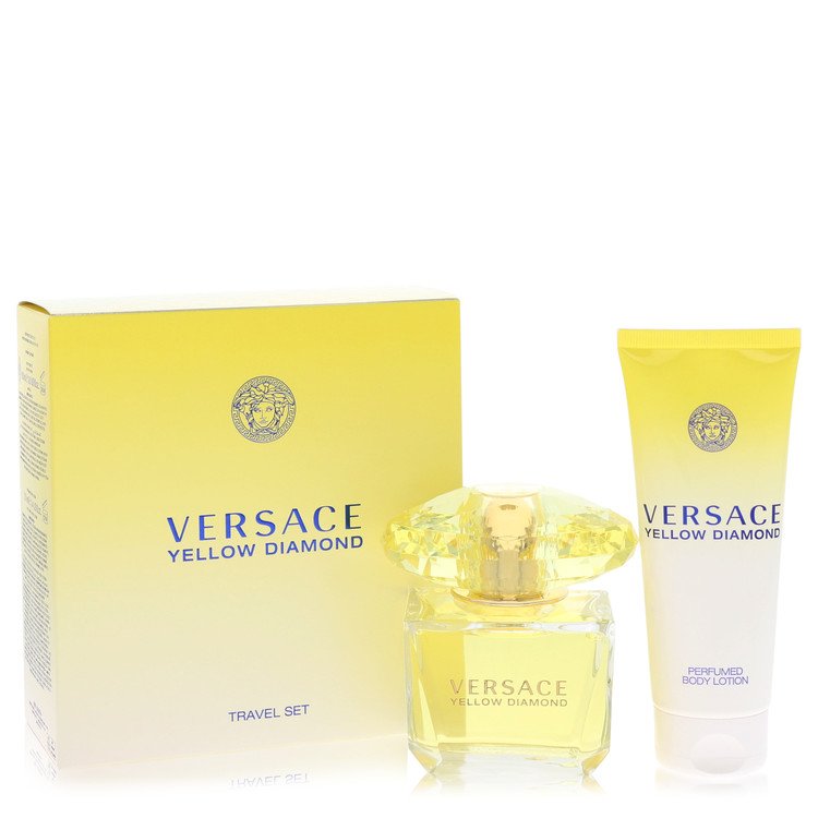 Versace Yellow Diamond Gift Set By Versace 3 oz Eau De Toilette Spray + 3.4 oz Body lotion For Women By Versace